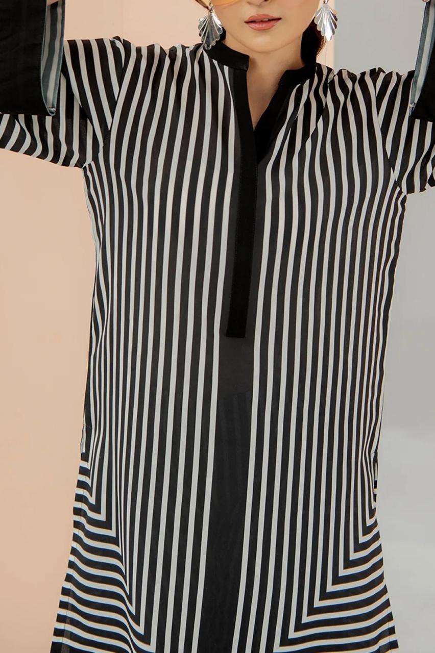 Black Elegance Printed 2-Piece Suit – V-Neck Shirt & Trouser Set Trend Nexus