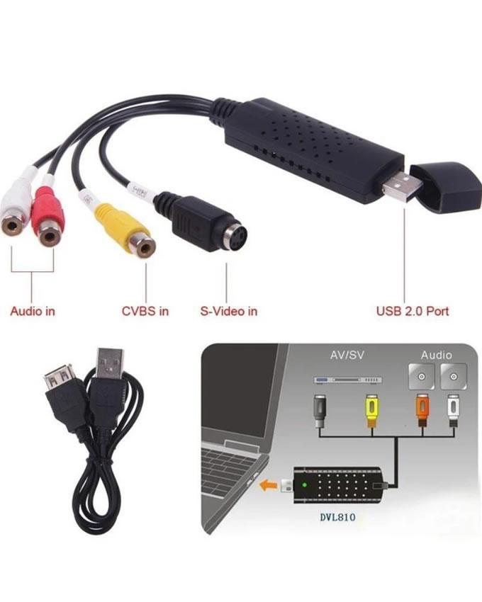 EasyCap USB 2.0 Video Capture Adapter | DVR TV DVD VHS Video Recording Device Trend Nexus