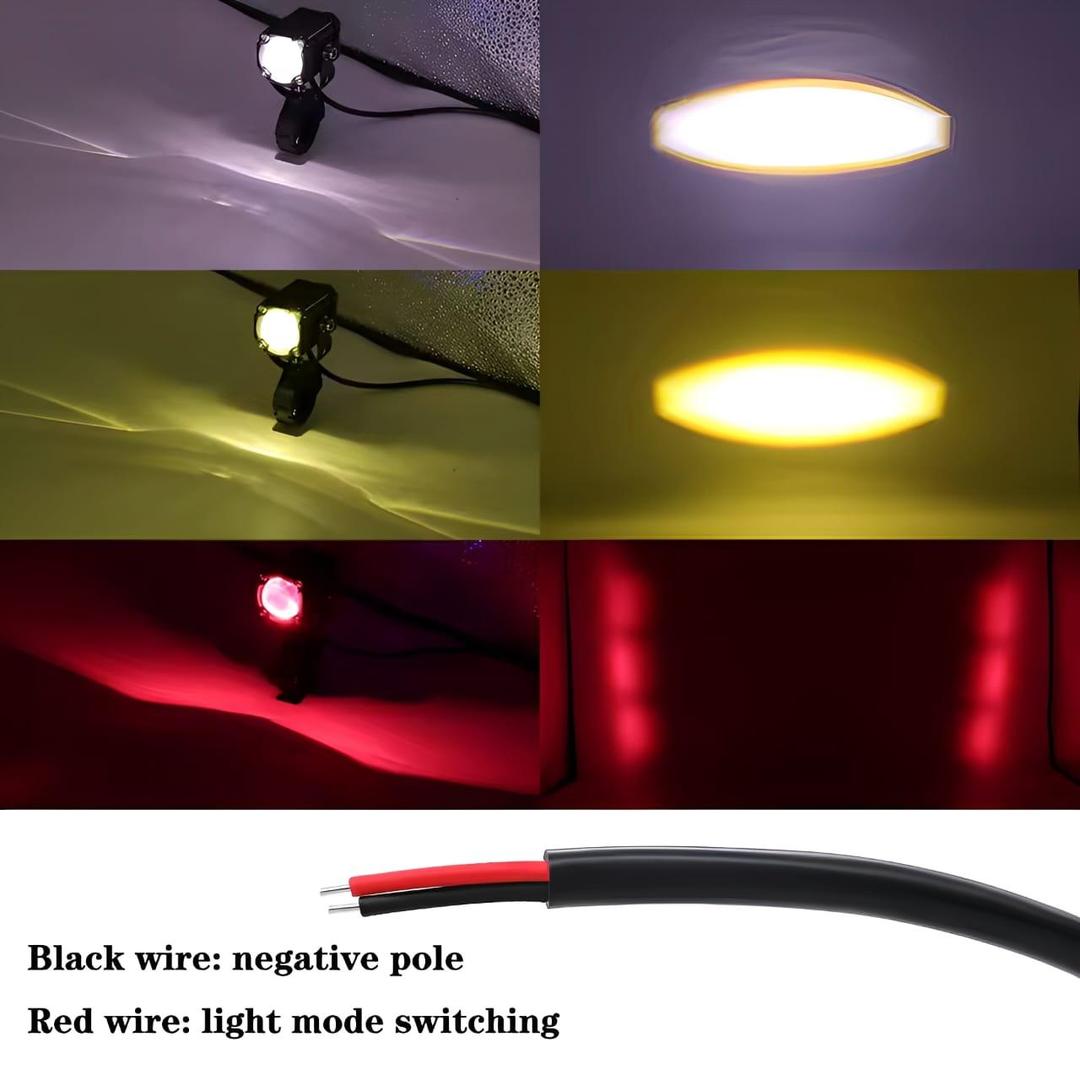 Motorcycle LED Auxiliary Headlight – High/Low Beam, Super Bright Fog & Driving Light With Button Trend Nexus