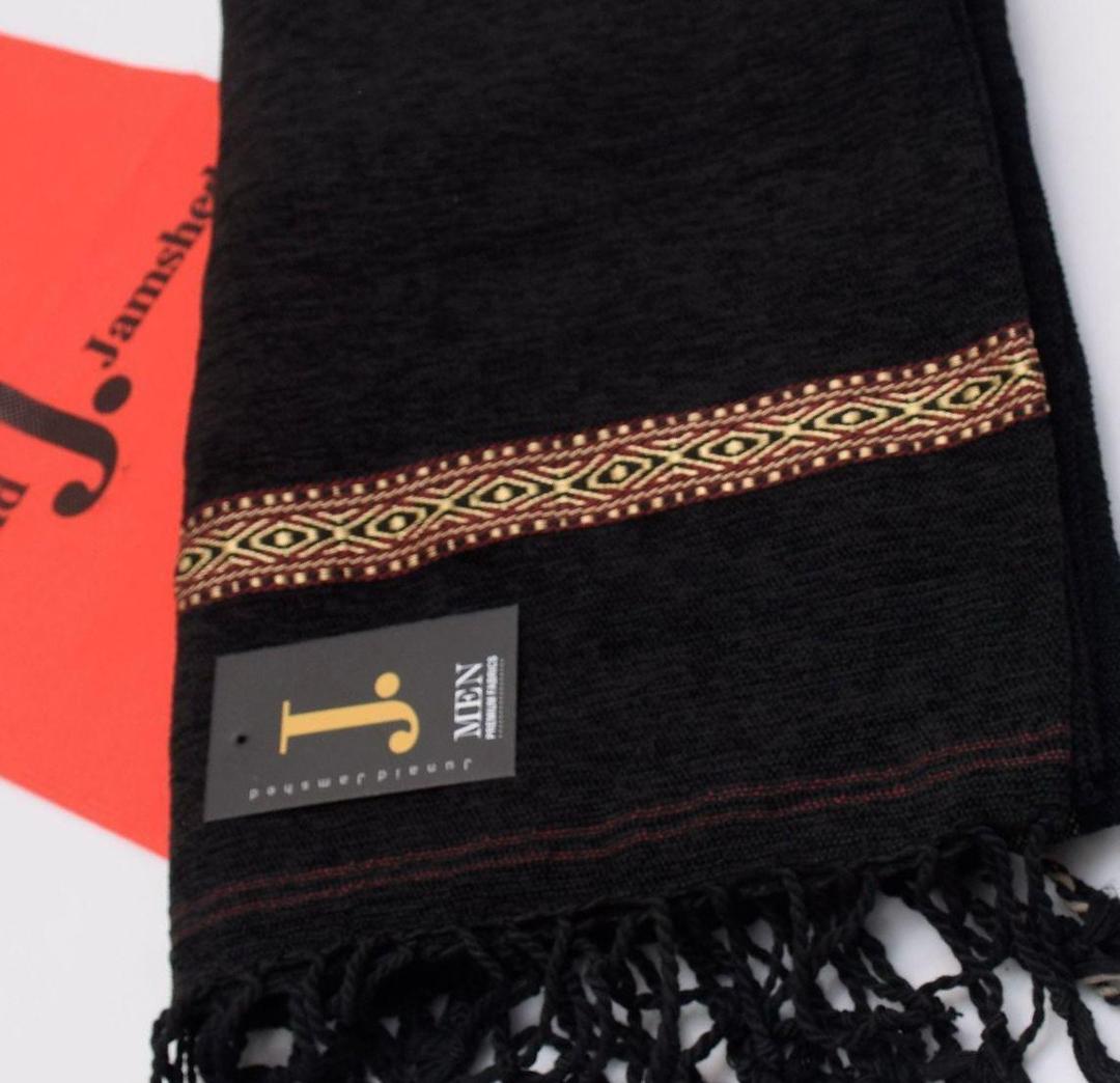 Luxurious Black Embroidered Velvet Shawl - 1 Pc Trend Nexus