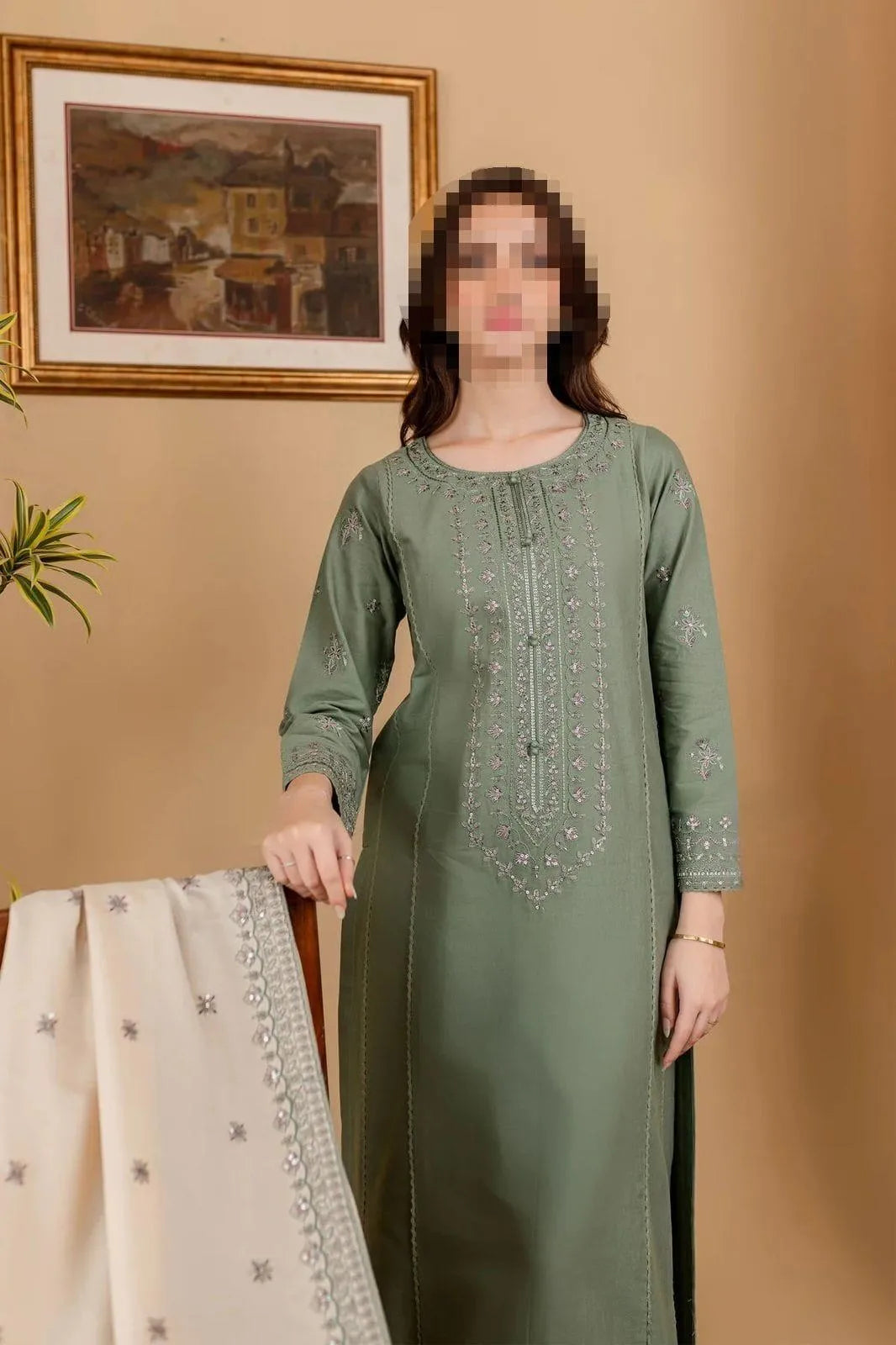 3 Pcs Women's Unstitched Embroidered Suit Trend Nexus