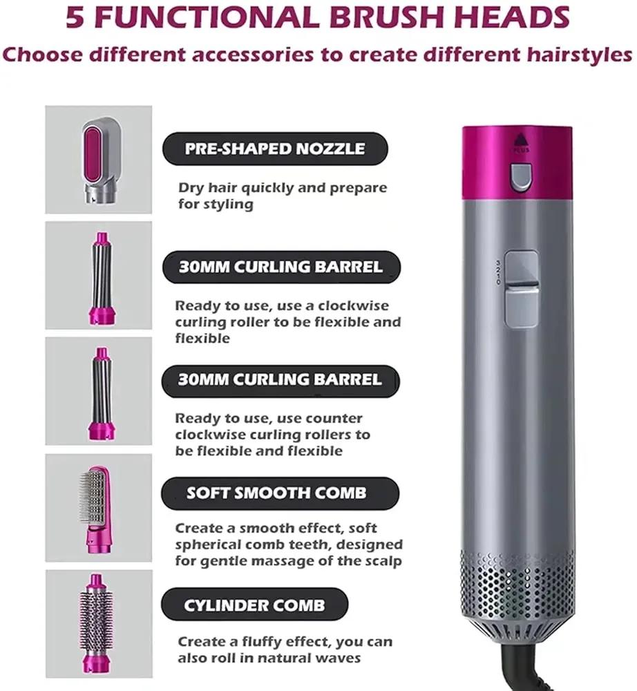 5in1 Low Noise & Safe Hair Curler & Straightener Trend Nexus