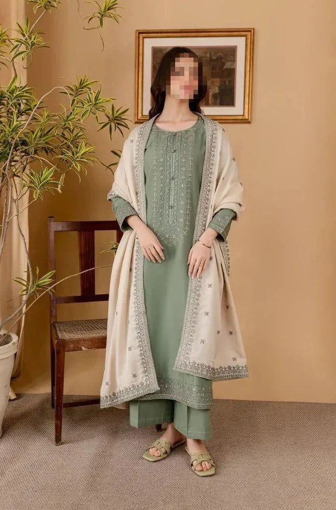 3 Pcs Women's Unstitched Embroidered Suit Trend Nexus