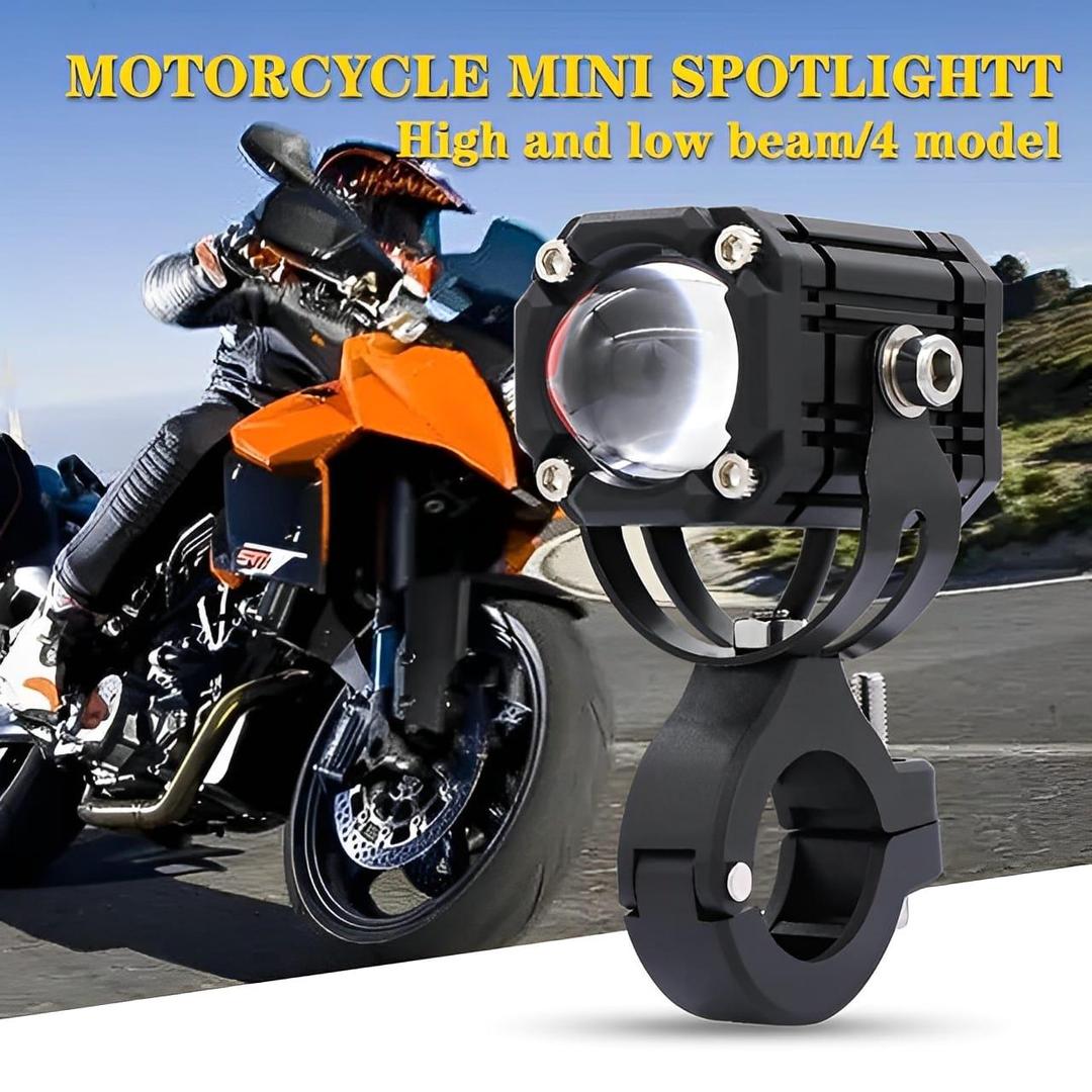 Motorcycle LED Auxiliary Headlight – High/Low Beam, Super Bright Fog & Driving Light With Button Trend Nexus