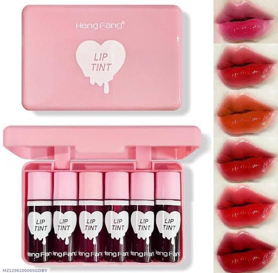 LumaTint™ Long Lasting Lip Tint – Pack of 6 with Pink Case Trend Nexus