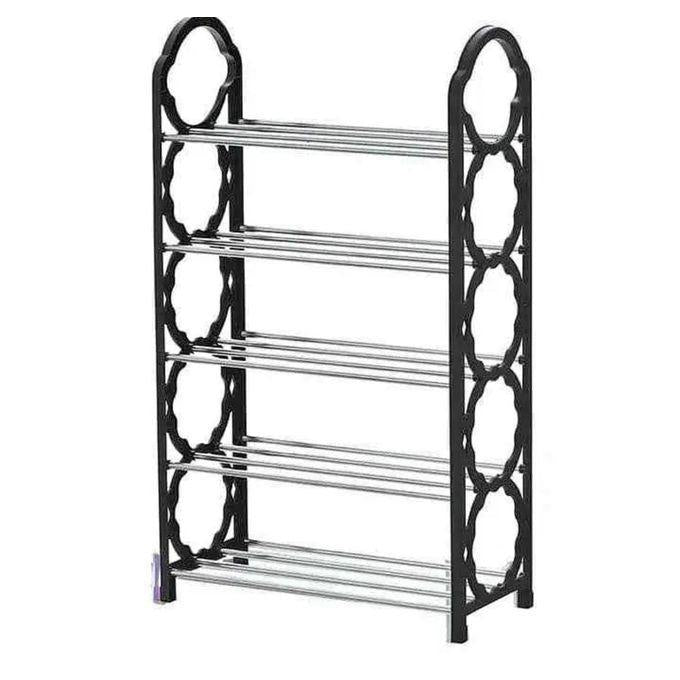 4-Layer Durable Compact Black Shoe Rack - 1 Pc for Long-Lasting Use Trend Nexus