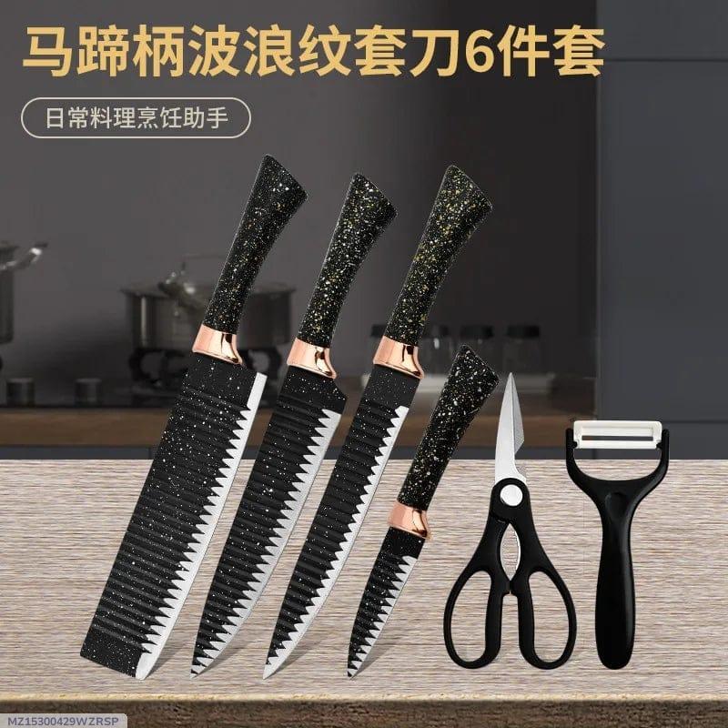 6 Pieces Stainless Steel Knife Set with Scissors & Peeler – Durable Kitchen Essentials Trend Nexus