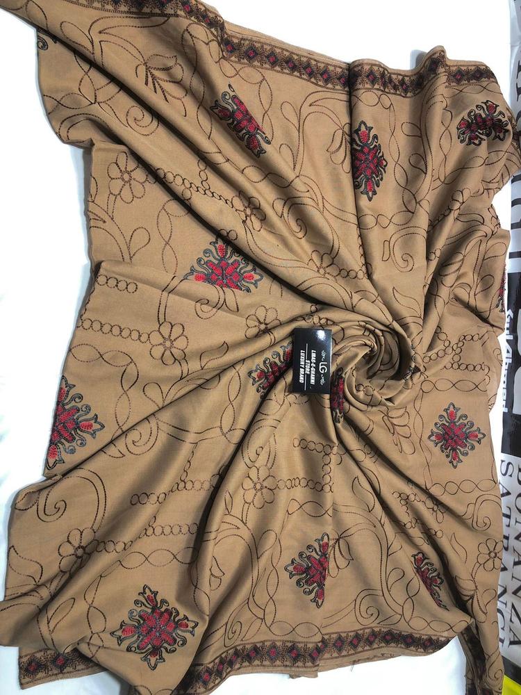 1 Pc Women's Lawn Embroidered Shawl – Elegant Swiss Lawn Wrap - Trend Nexus