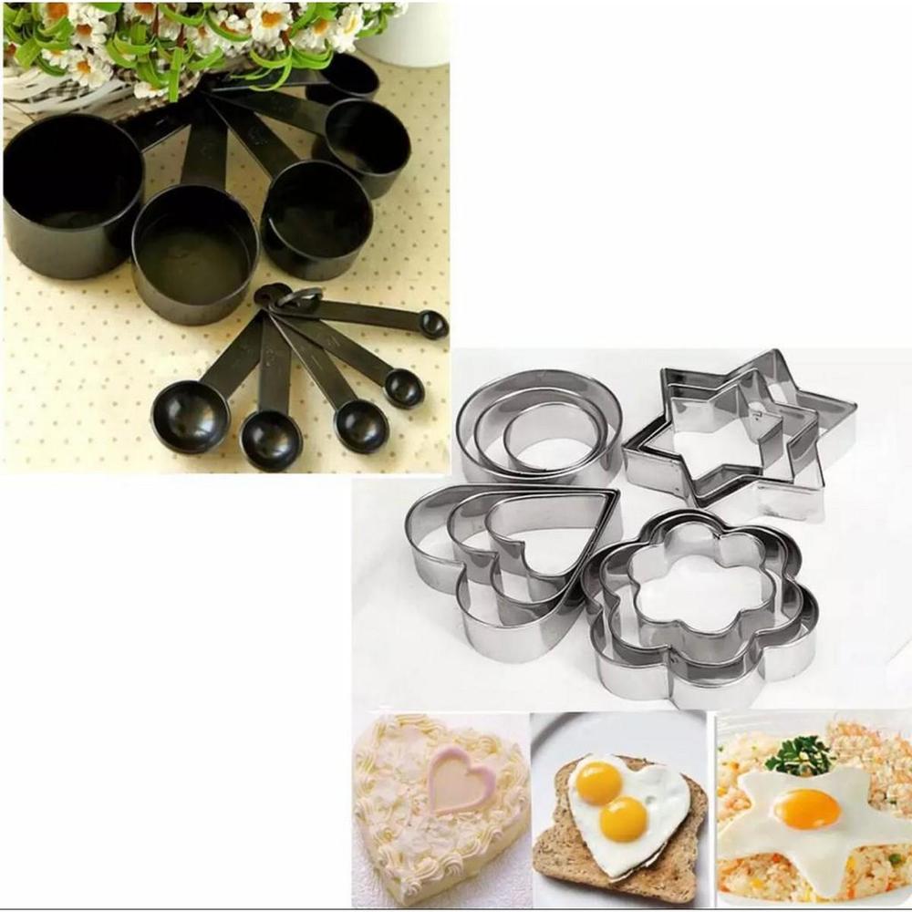 10 Pcs Measuring Cup Spoon Black, Combo Pack Trend Nexus
