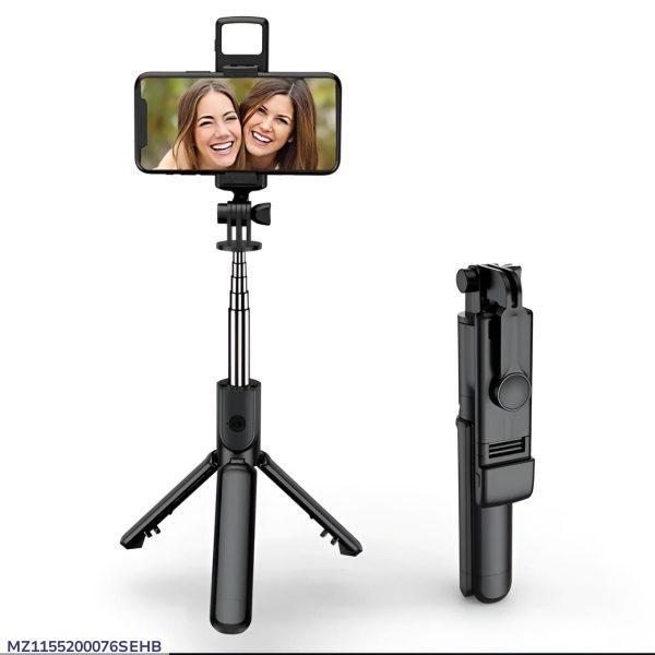 4 in 1 Selfie Stick Tripod with Light & Bluetooth Remote |Foldable & Extendable (70cm) Mobile Holderin Trend Nexus