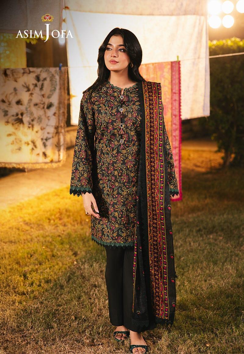 3 Pcs Women’s Unstitched Printed Lawn Suit – Asim Jofa Original 2025 Collection