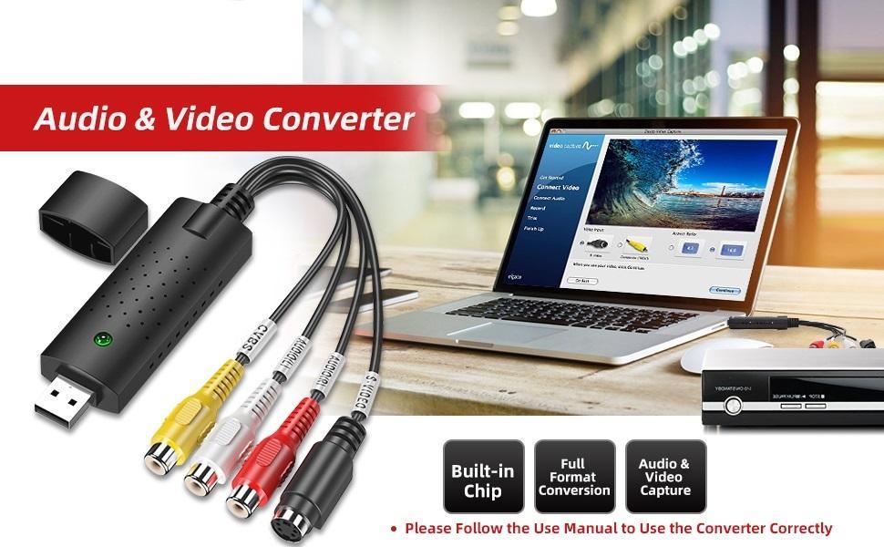 EasyCap USB 2.0 Video Capture Adapter | DVR TV DVD VHS Video Recording Device Trend Nexus