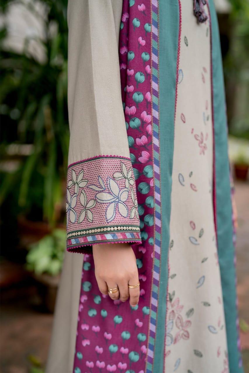 3 Pcs Women's Unstitched Dhanak Embroidered Suit Trend Nexus