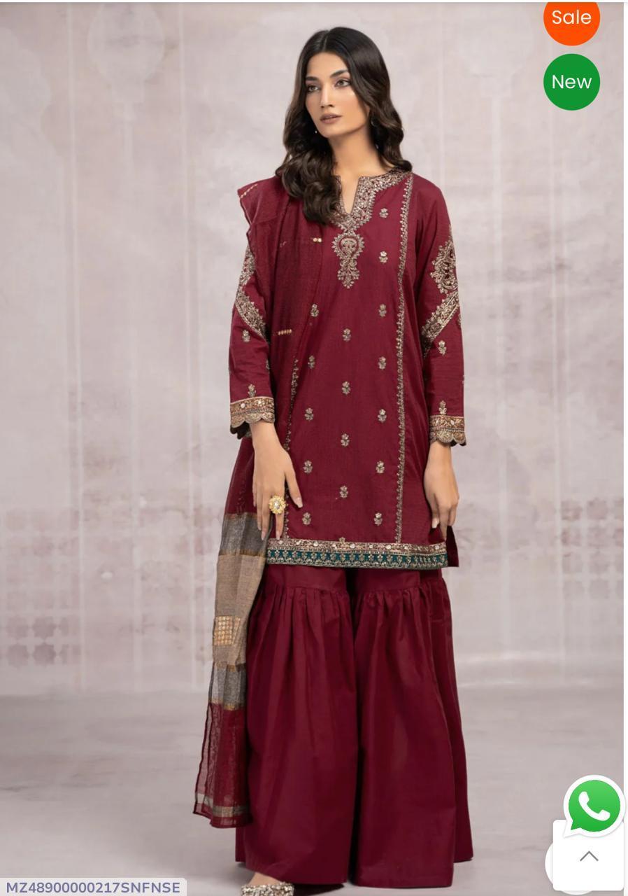 Women’s Unstitched Dhanak Embroidered 3-Piece Suit with Pashmina Digital Dupatta Trend Nexus