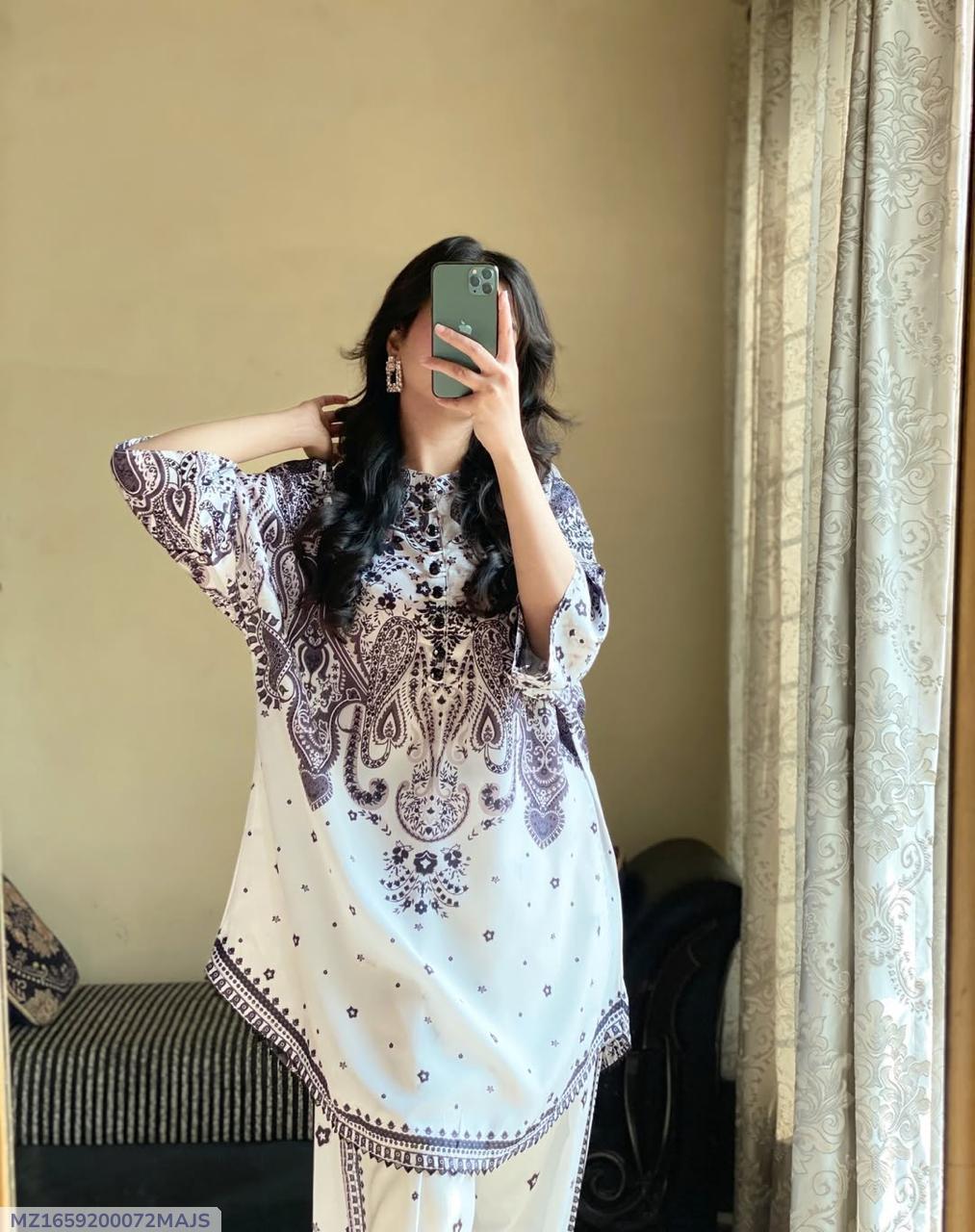 Women’s Swiss Lawn Printed 2-Piece Suit – Shirt & Trouser