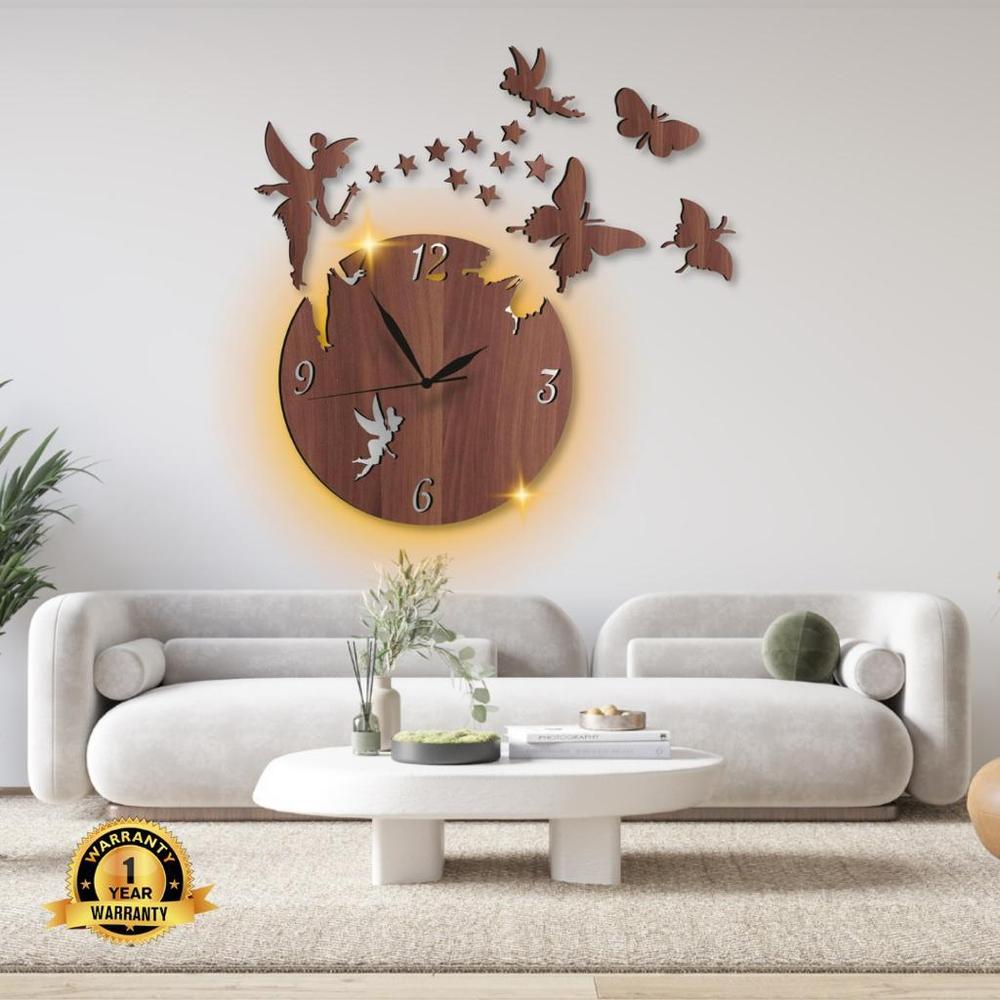 Fairy Design Laminated Wall Clock With Backlight Trend Nexus
