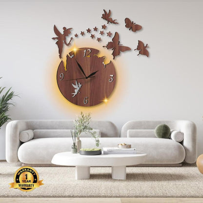 LumiFairy™ Laminated Wall Clock with Backlight – 16"x16" Modern Design Trend Nexus