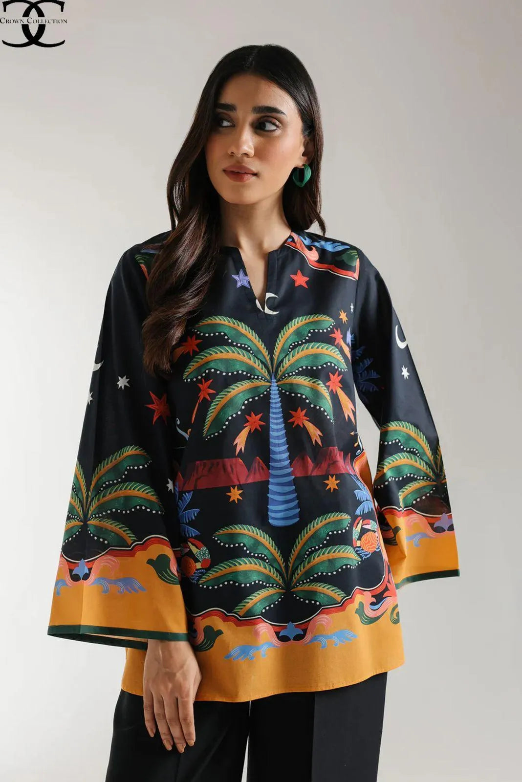 1 Pc Women's Stitched Lawn Digital Print Shirt Trend Nexus