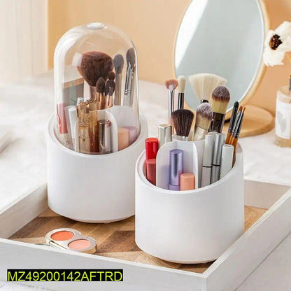 Rotating Makeup Organizer with Transparent Dust-Proof Lid – 360° Design Trend Nexus
