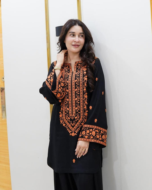 2 Pcs Women's Stitched Embroidered Shirt and Trouser Trend Nexus