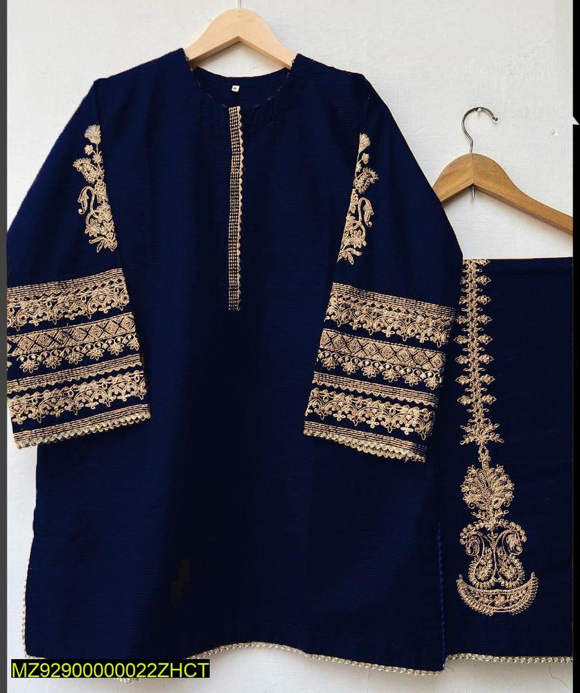 Women's Embroidered Katan Silk 2-Piece Suit Trend Nexus