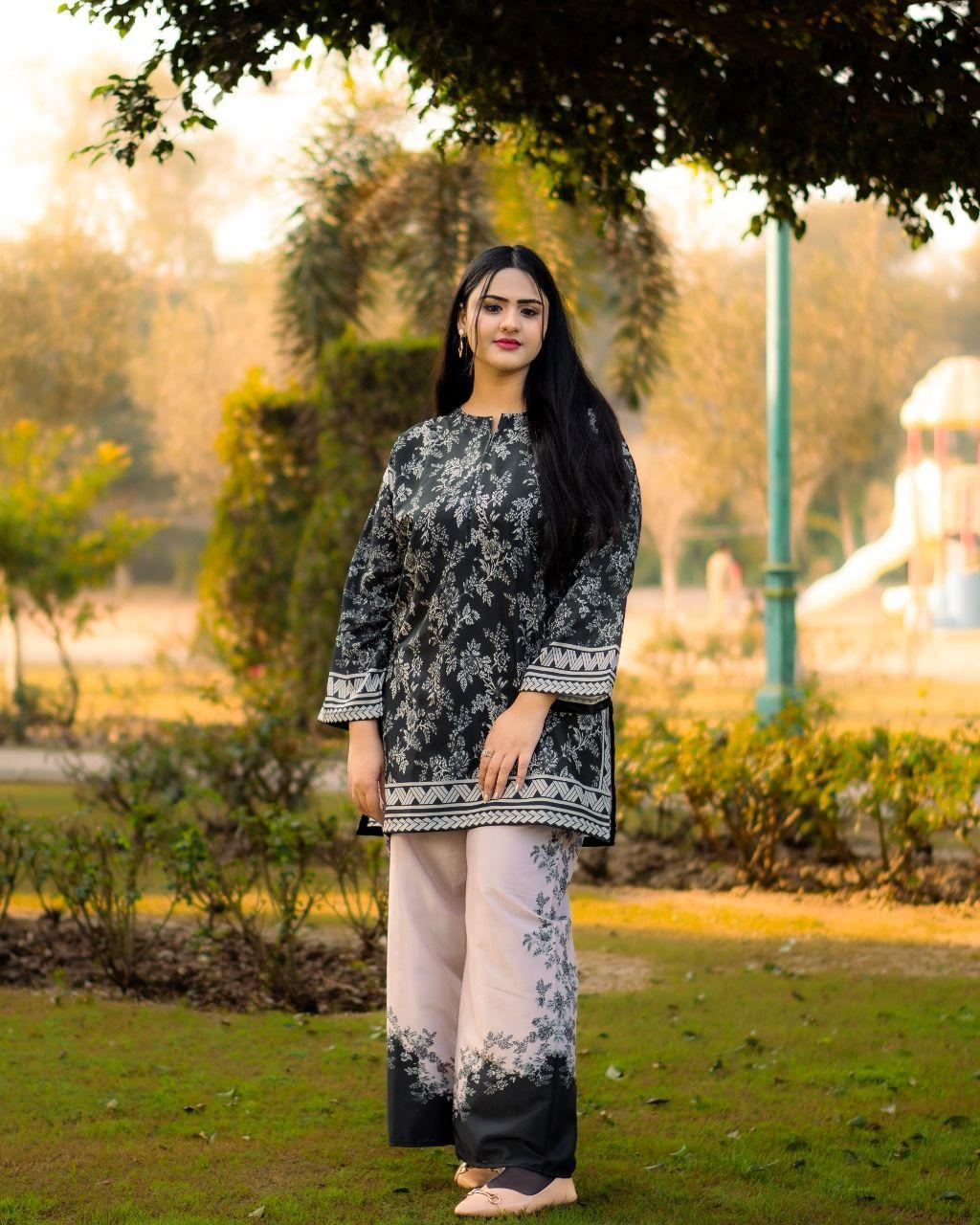 Elegant Women’s Raw Silk 2-Piece Shirt & Trouser Set