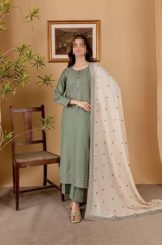 3 Pcs Women's Unstitched Embroidered Suit Trend Nexus
