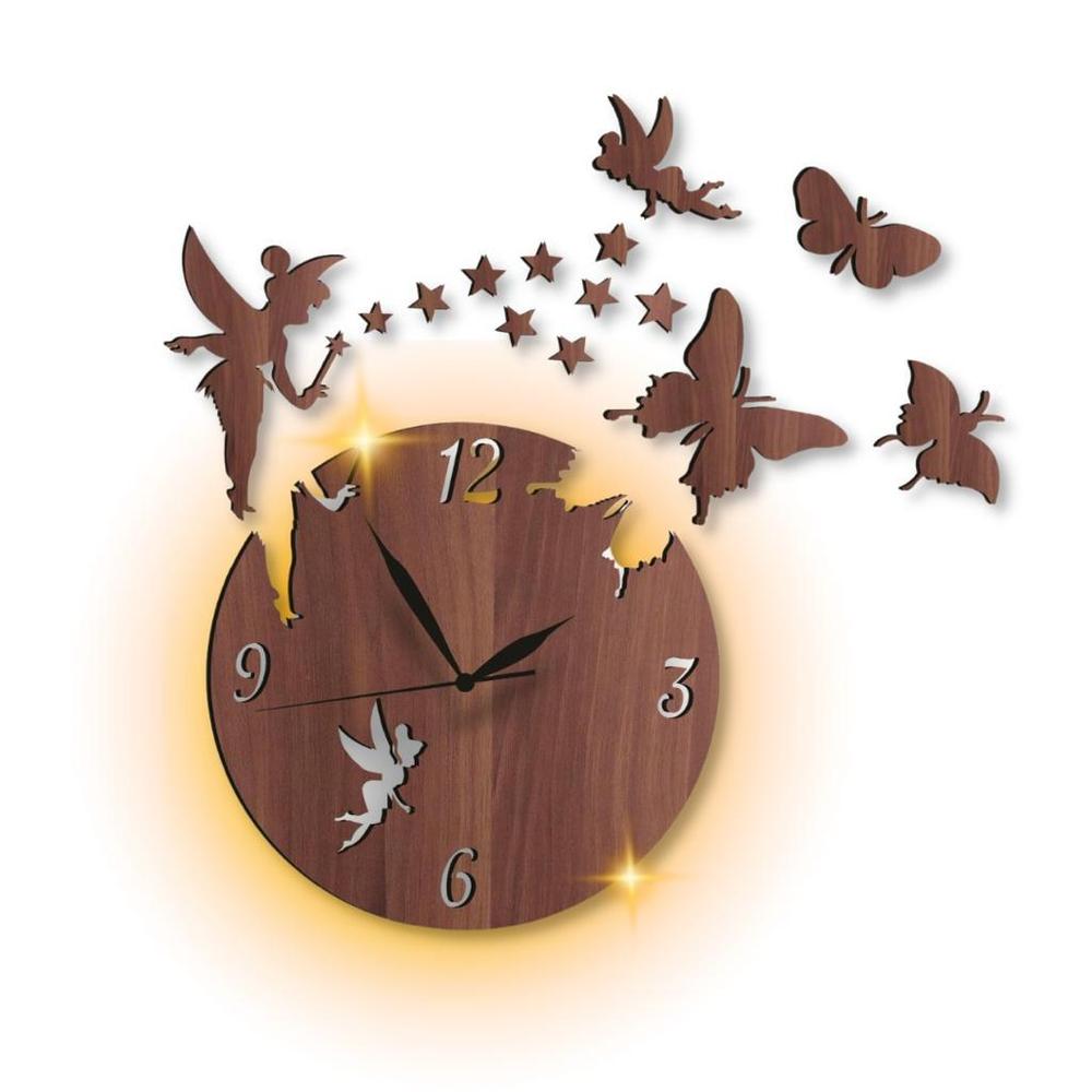 Fairy Design Laminated Wall Clock With Backlight Trend Nexus