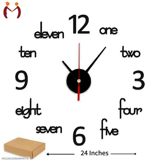 3D Alphabets and Digits Wooden Wall Clock Trend Nexus