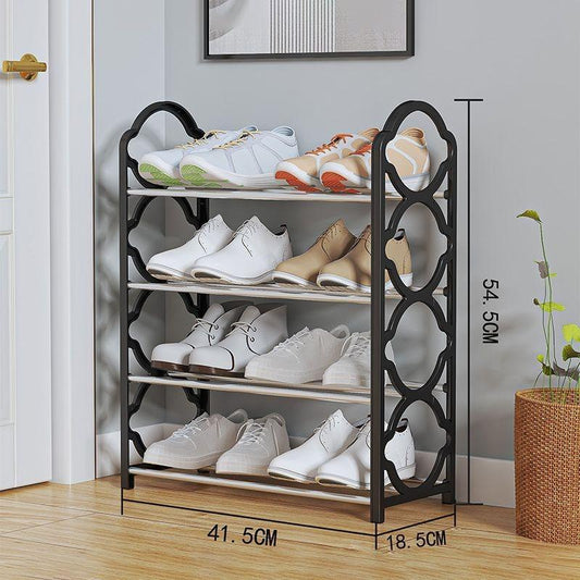 4-Layer Durable Compact Black Shoe Rack - 1 Pc for Long-Lasting Use Trend Nexus