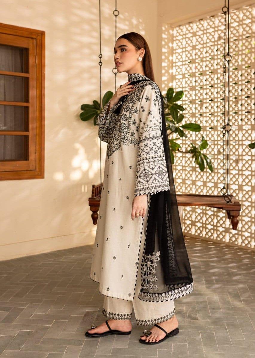 Elegant Women's Stitched Suit - Embroidered Cotton Fabric Trend Nexus