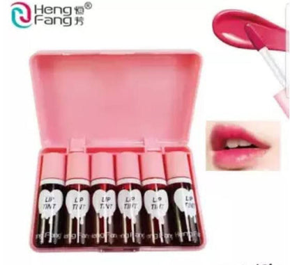 LumaTint™ Long Lasting Lip Tint – Pack of 6 with Pink Case Trend Nexus