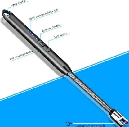 FlameX™ Portable & Rechargeable Electric Lighter – Sleek Black Metal Trend Nexus