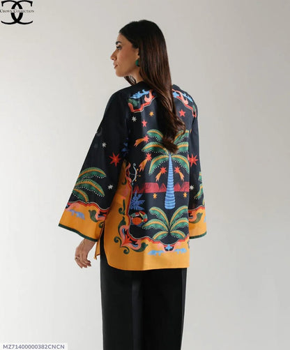 1 Pc Women's Stitched Lawn Digital Print Shirt Trend Nexus