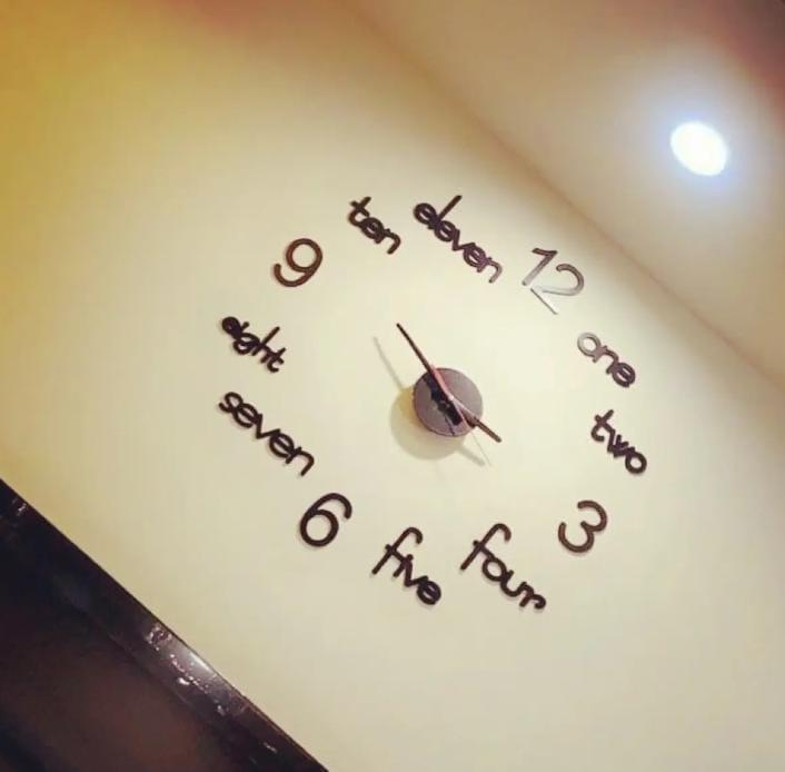 3D Alphabets and Digits Wooden Wall Clock Trend Nexus