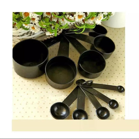 10 Pcs Measuring Cup Spoon Black, Combo Pack Trend Nexus
