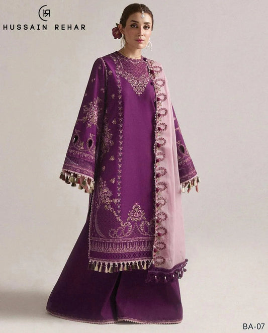 Women’s Unstitched Dhanak Embroidered 3-Piece Suit with Bamber Embroidered Dupatta – Purple (Winter Collection) Trend Nexus