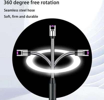 FlameX™ Portable & Rechargeable Electric Lighter – Sleek Black Metal Trend Nexus