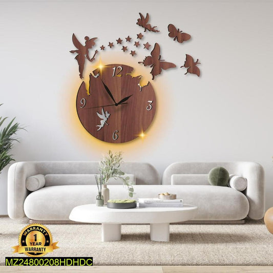 Fairy Design Laminated Wall Clock With Backlight Trend Nexus