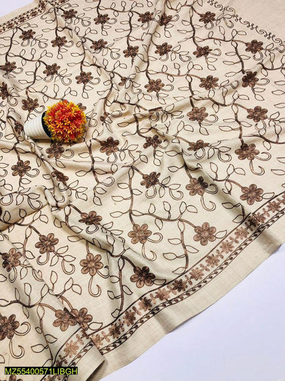 1 Pc Women's Woolen Embroidered Shawl – Elegant Winter Wrap - Trend Nexus