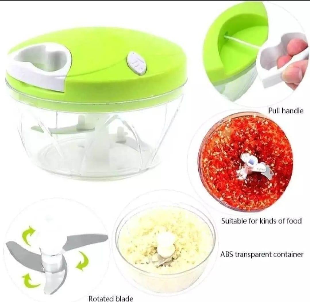 Versatile Manual Food Chopper - 1 Pc Dishwasher-Safe, Easy to Clean & Maintain, Green Trend Nexus