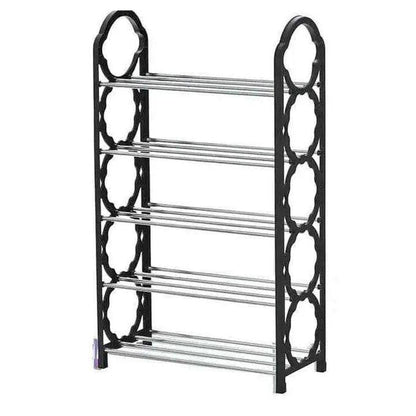 StepSmart™ 4-Layer Compact Black Shoe Rack – Durable & Portable (1 Pc) Trend Nexus