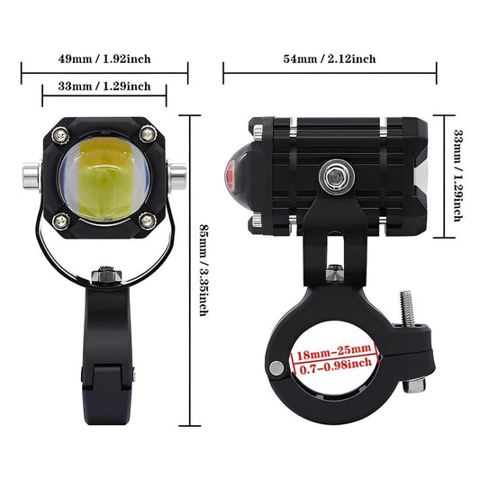 Motorcycle LED Auxiliary Headlight – High/Low Beam, Super Bright Fog & Driving Light With Button Trend Nexus