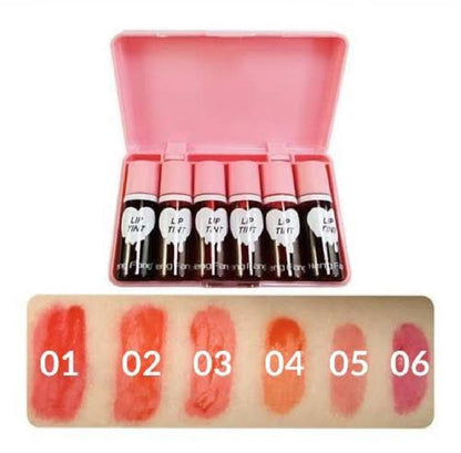 LumaTint™ Long Lasting Lip Tint – Pack of 6 with Pink Case Trend Nexus