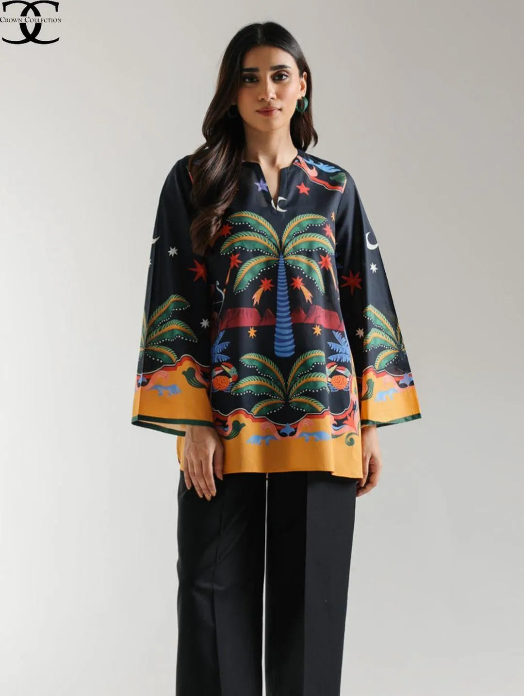 1 Pc Women's Stitched Lawn Digital Print Shirt Trend Nexus