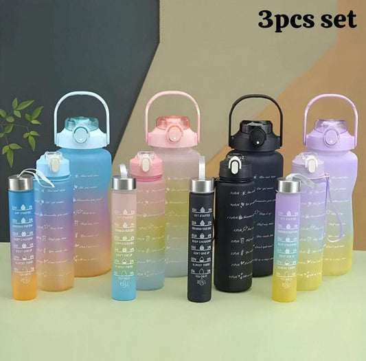 Gradient Water Bottles – 3 Pcs Set | Perfect for Gym &amp; Daily Use