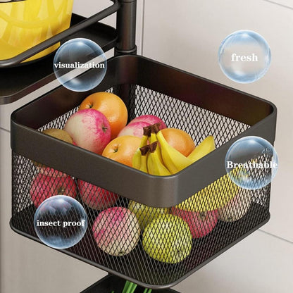 SpinFresh™ 5-Layer Rotatable Fruit Basket – Space-Saving Iron Organizer Trend Nexus