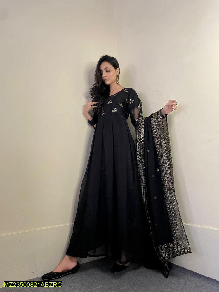 3 Pcs Women's Stitched Chiffon Embroidered Maxi Trend Nexus