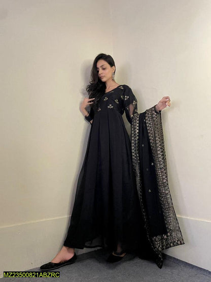 3 Pcs Women's Stitched Chiffon Embroidered Maxi Trend Nexus