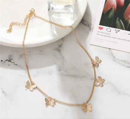 Golden Butterfly Chain Necklace Trend Nexus